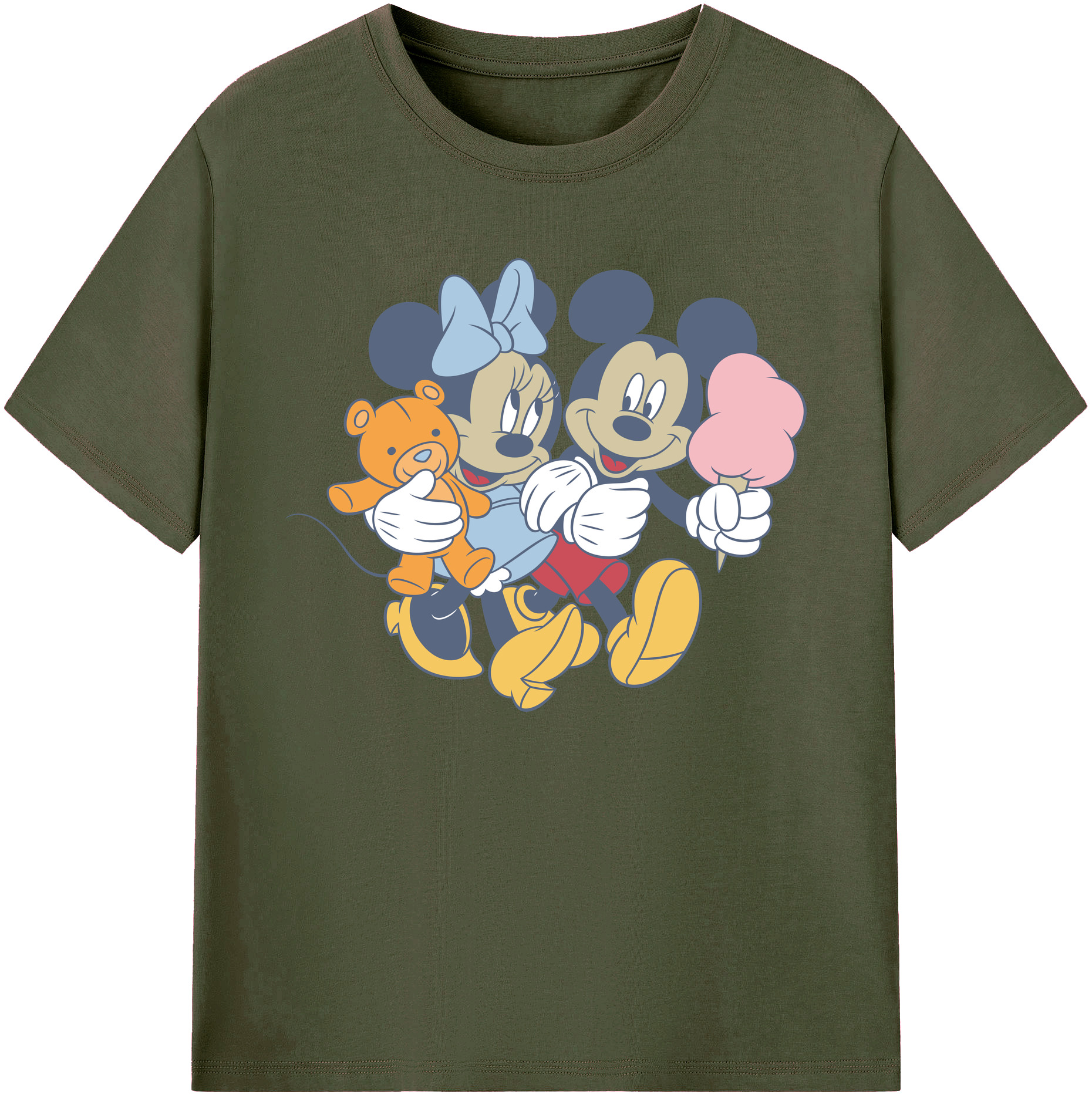 ミッキーマウス Mickey Mouse 綿100％ メンズ半袖Tシャツ｜肌触りやわらか＆通気性